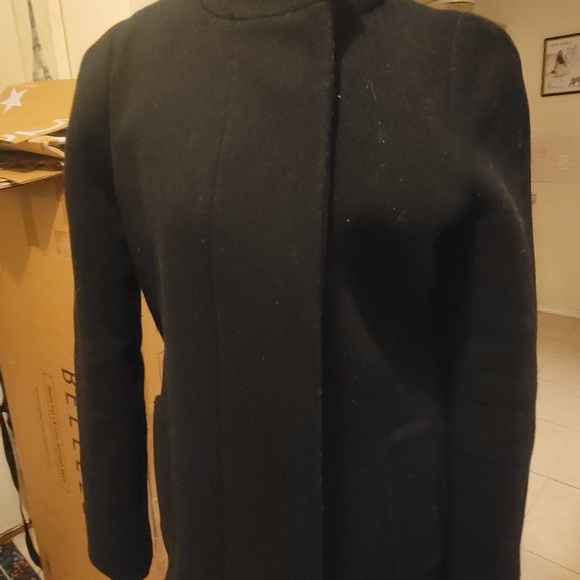 New JCREW $298 Size 0 Button-Neck City Coat in Black. - Picture 9 of 9